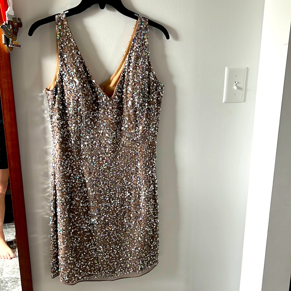 COPY - Beaded Champagne Mini Dress